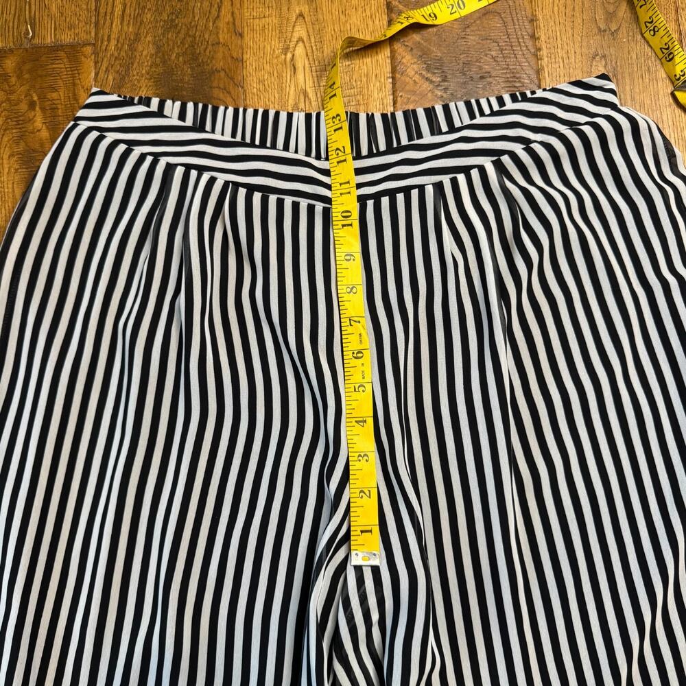 New Directions Black White Stripe Wide Leg Lined Palazzo Pants Womens Sz Large - Picture 4 of 6